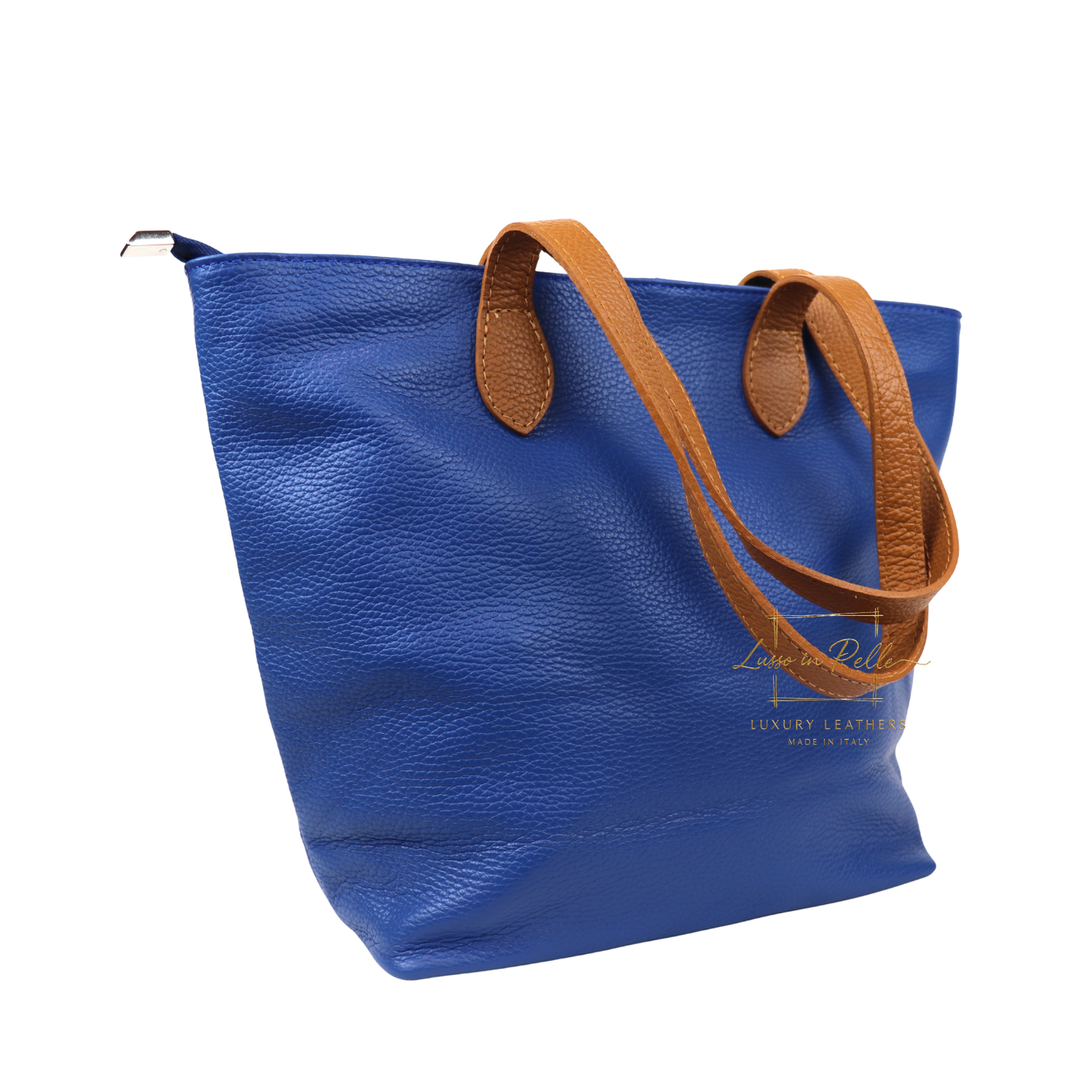 The Essential Tote (Handmade Italian Leather Shoulder Bag Tan Handle)