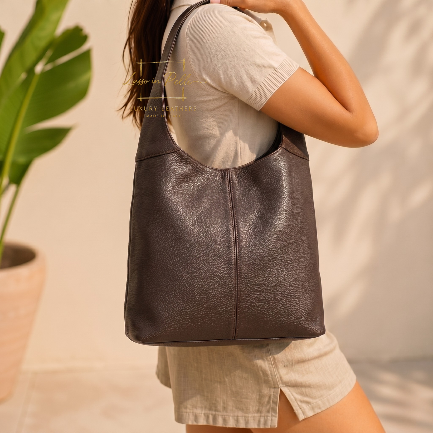 Cali Genuine Leather Hobo Bag Everyday Practical Leather Tote Bag