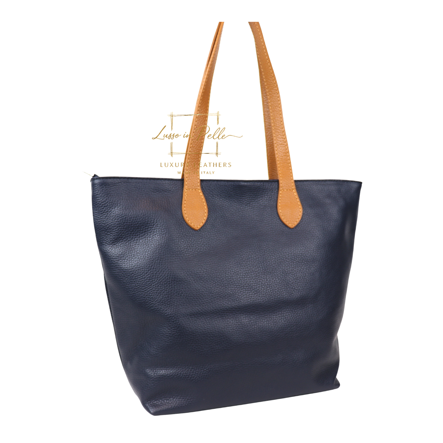 The Essential Tote (Handmade Italian Leather Shoulder Bag Tan Handle)
