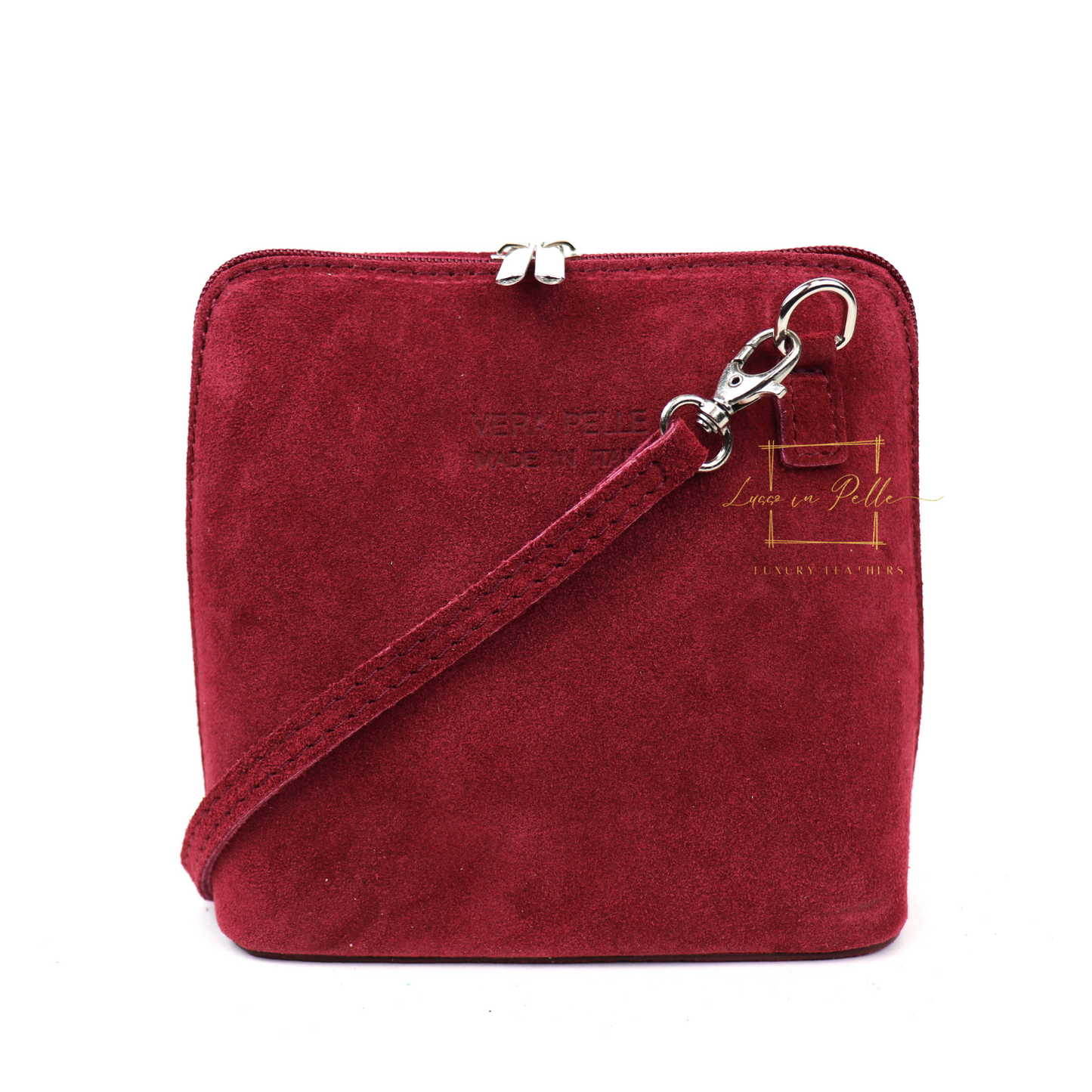 Ella Small Square Suede Crossbody Bag with Detachable Straps