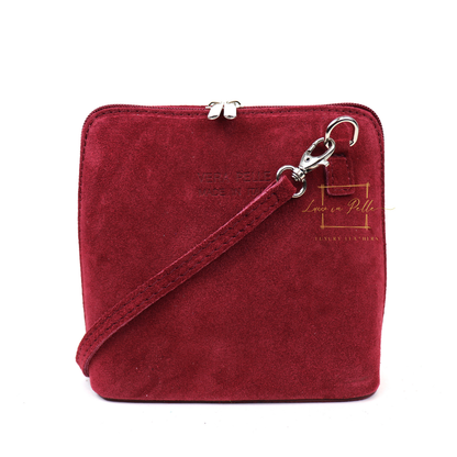 Ella Small Square Suede Crossbody Bag with Detachable Straps