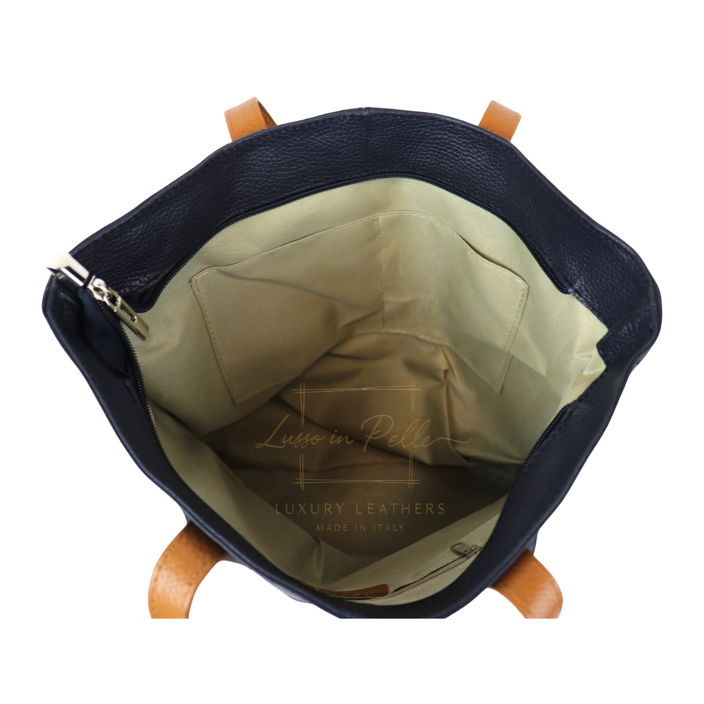 The Essential Tote (Handmade Italian Leather Shoulder Bag Tan Handle)
