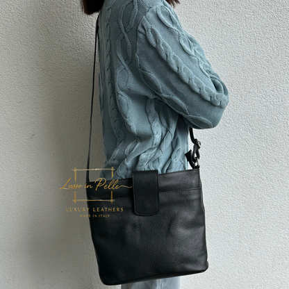Italian Leather Shoulder/Crossbody Bag with Adjustable Straps