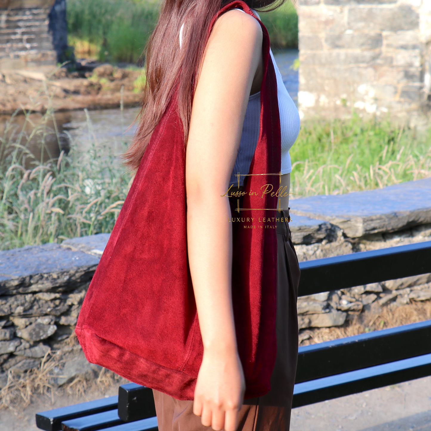 Cali Genuine Suede Hobo Slouchy Shoulder Bag