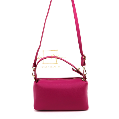 Top Handle Crossbody Leather Bad with Adjustable Detachable Straps