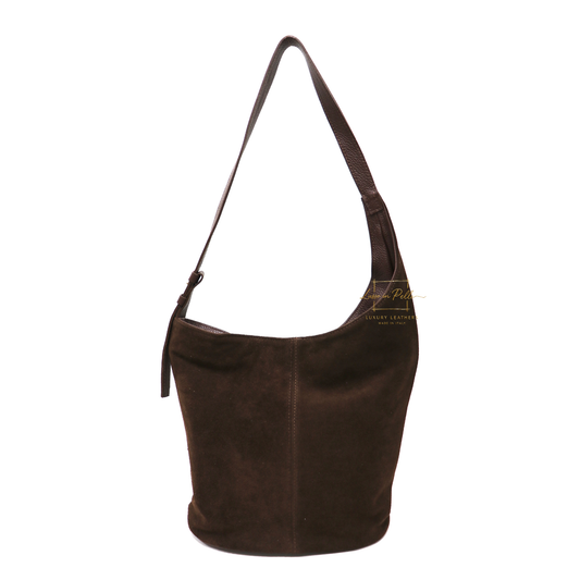 Capri Dual-Texture Bag with Adjustable Straps – Handmade Suede & Leather Purse