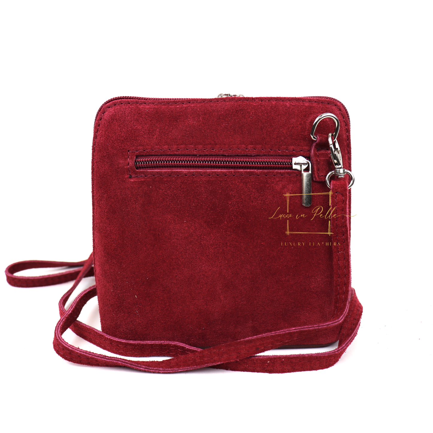 Ella Small Square Suede Crossbody Bag with Detachable Straps