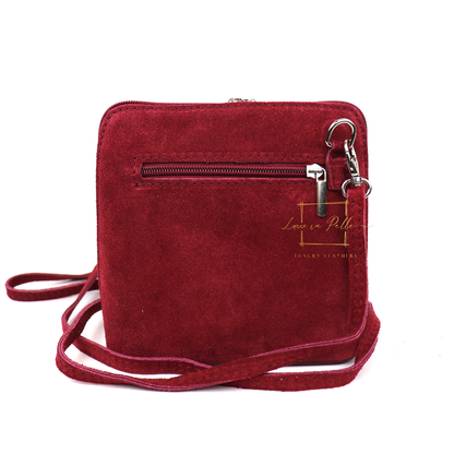 Ella Small Square Suede Crossbody Bag with Detachable Straps
