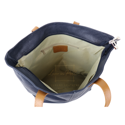 The Essential Tote (Handmade Italian Leather Shoulder Bag Tan Handle)
