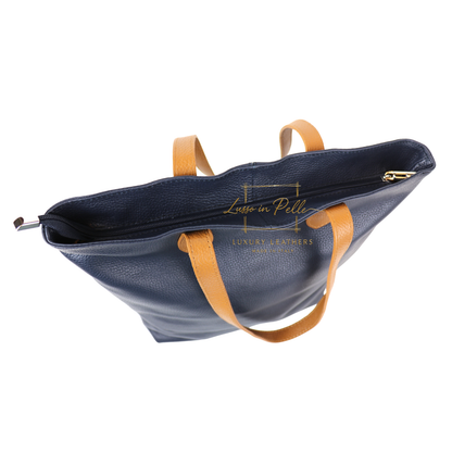 The Essential Tote (Handmade Italian Leather Shoulder Bag Tan Handle)