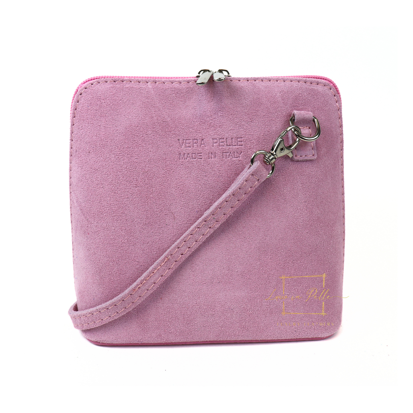 Ella Small Square Suede Crossbody Bag with Detachable Straps