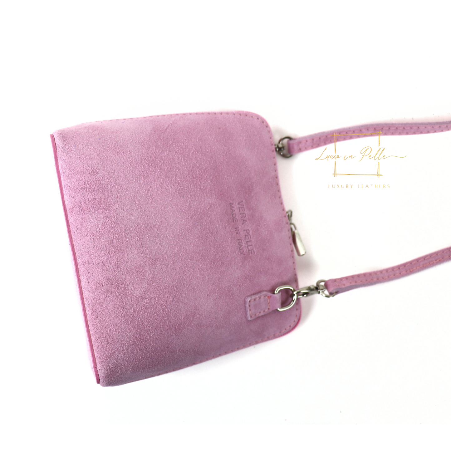 Ella Small Square Suede Crossbody Bag with Detachable Straps