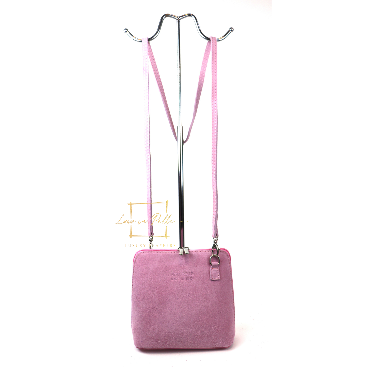 Ella Small Square Suede Crossbody Bag with Detachable Straps