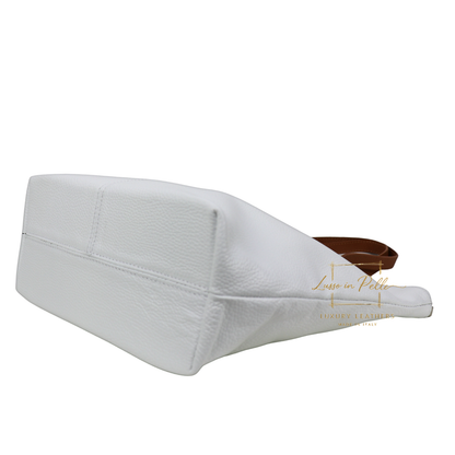 The Essential Tote (Handmade Italian Leather Shoulder Bag Tan Handle)