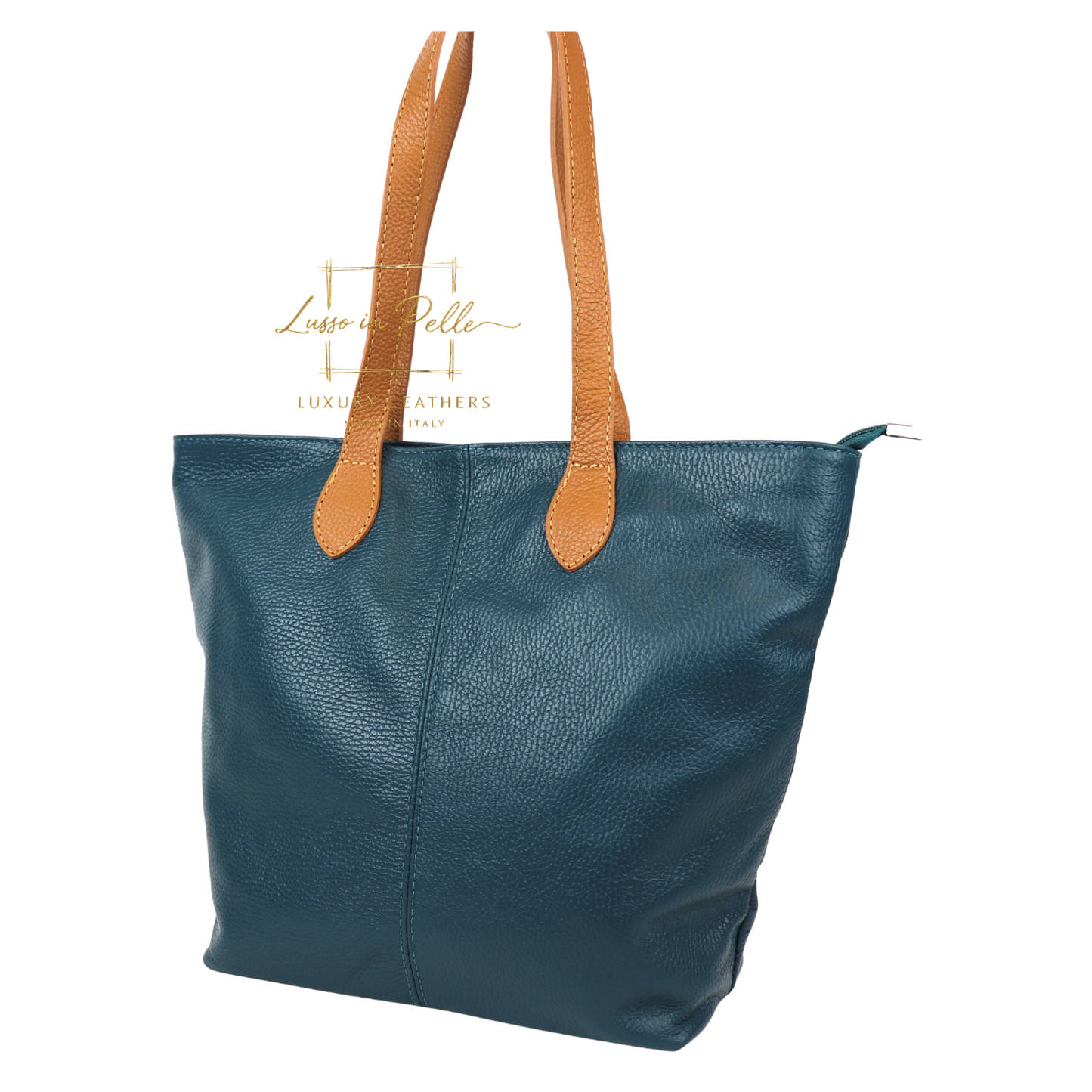 The Essential Tote (Handmade Italian Leather Shoulder Bag Tan Handle)