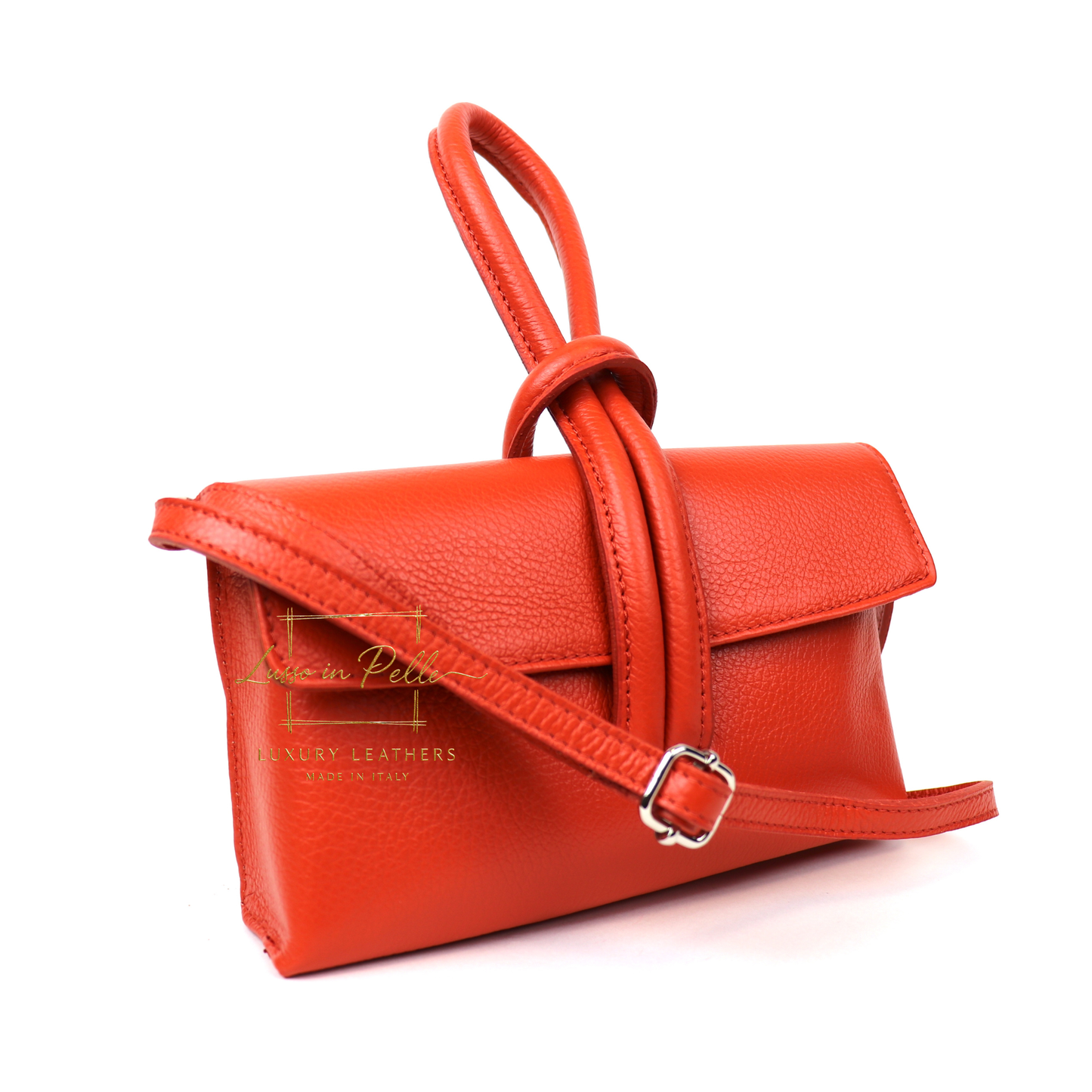 Rose Italian Leather Versatile Leather Bag - Wrist Bag - Clutch Bag