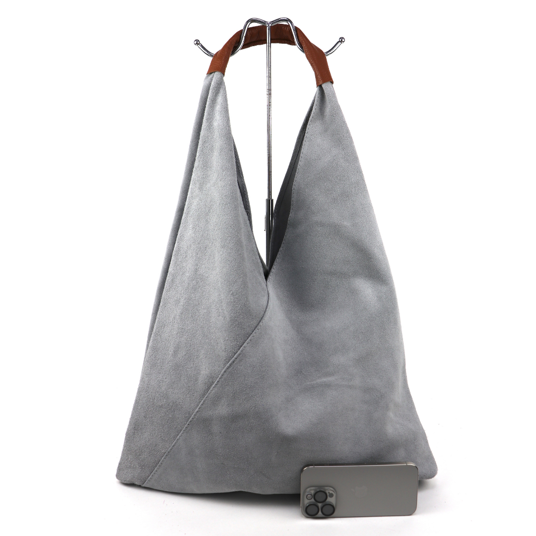 Large Genuine Italian Suede Tote Bag