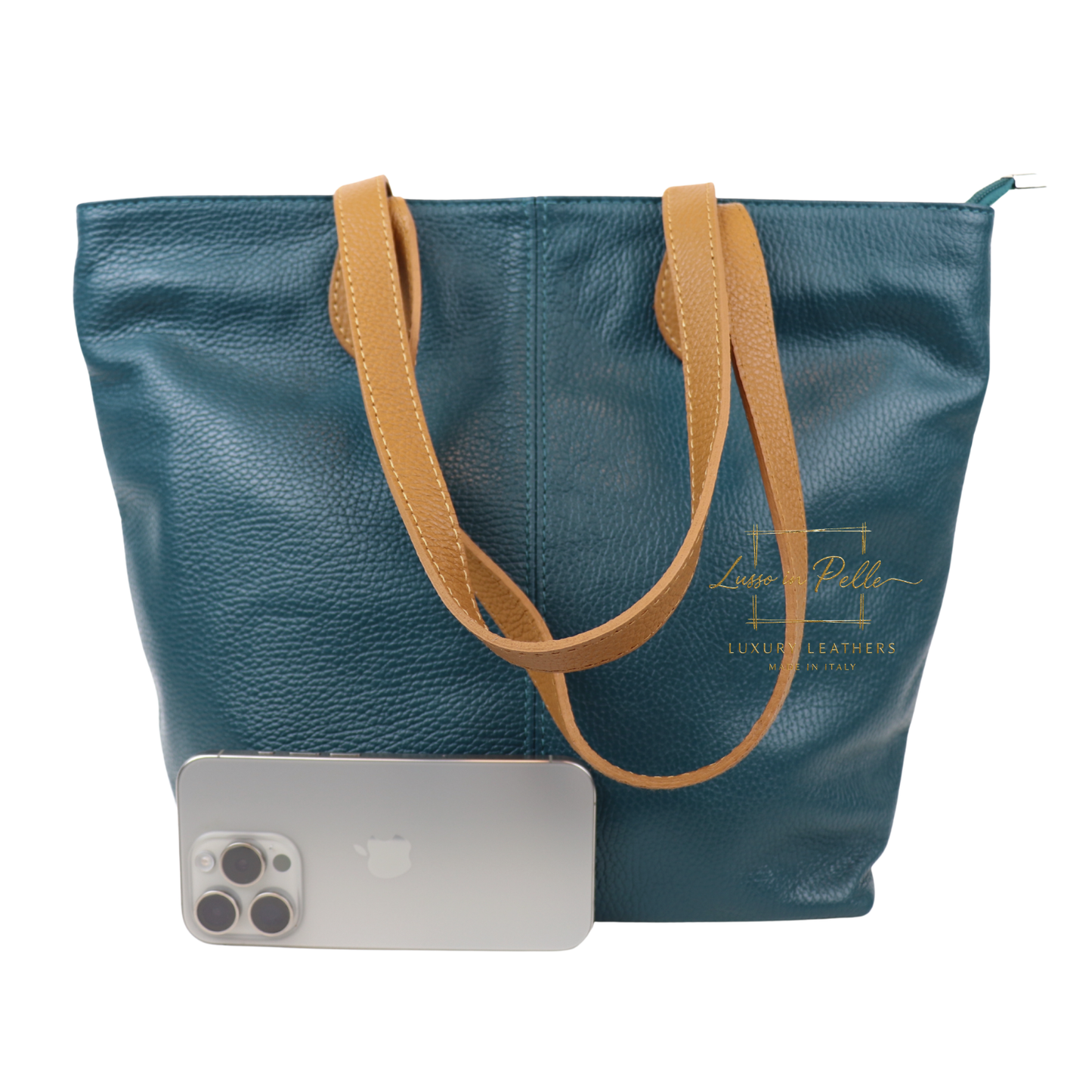 The Essential Tote (Handmade Italian Leather Shoulder Bag Tan Handle)