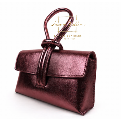 Rose Italian Versatile Leather Bag - Wrist Bag - Clutch Bag