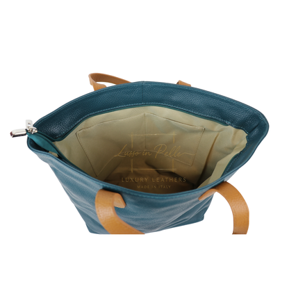 The Essential Tote (Handmade Italian Leather Shoulder Bag Tan Handle)