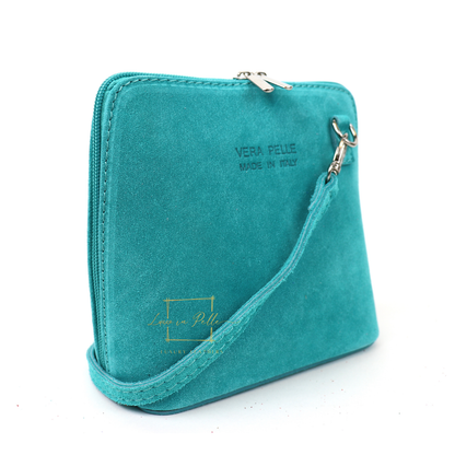 Ella Small Square Suede Crossbody Bag with Detachable Straps