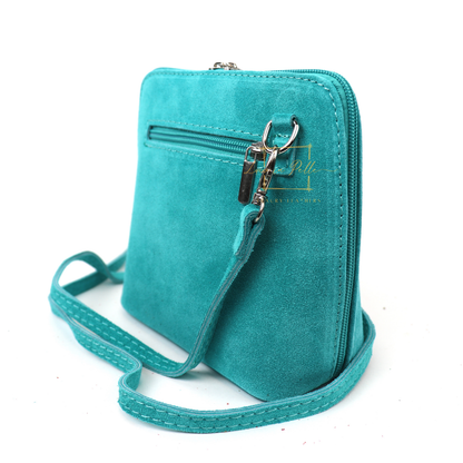 Ella Small Square Suede Crossbody Bag with Detachable Straps