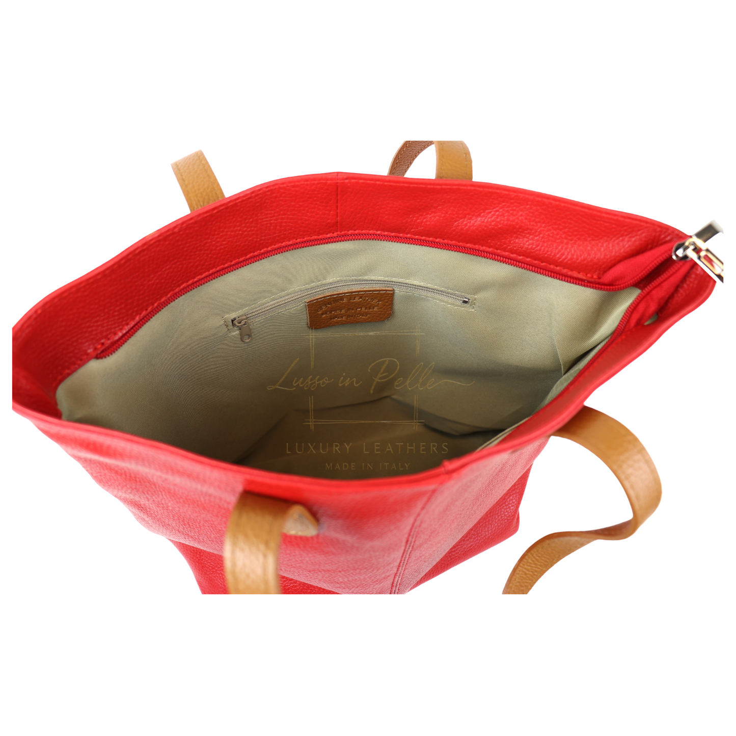 The Essential Tote (Handmade Italian Leather Shoulder Bag Tan Handle)