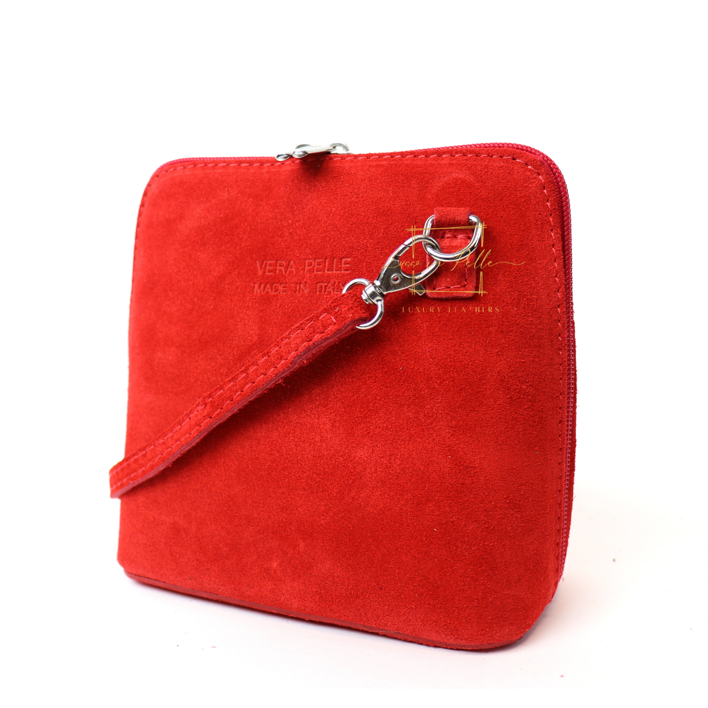 Ella Small Square Suede Crossbody Bag with Detachable Straps