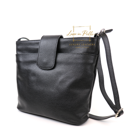 Italian Leather Shoulder/Crossbody Bag with Adjustable Straps