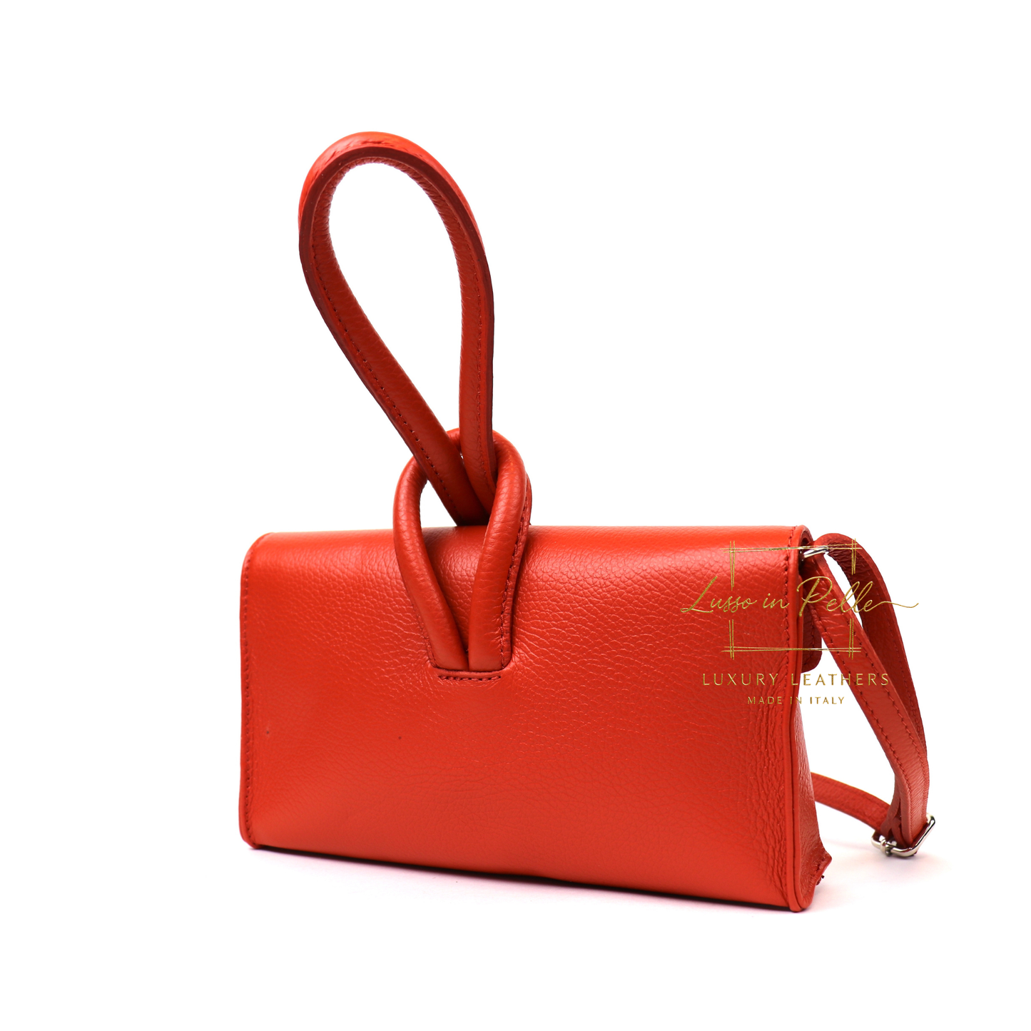 Rose Italian Leather Versatile Leather Bag - Wrist Bag - Clutch Bag