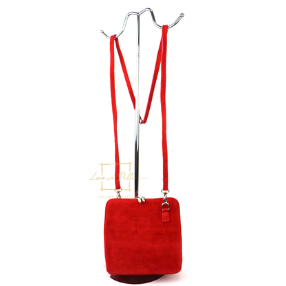 Ella Small Square Suede Crossbody Bag with Detachable Straps