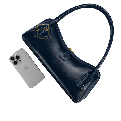 Buffered Leather Elongated Structured Florence Shoulder Bag