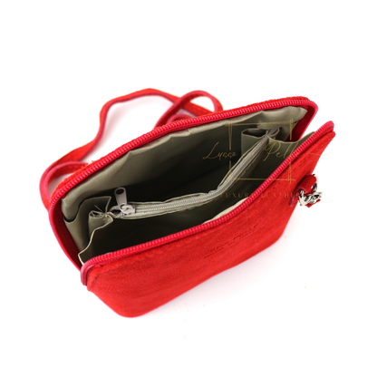 Ella Small Square Suede Crossbody Bag with Detachable Straps