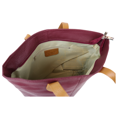 The Essential Tote (Handmade Italian Leather Shoulder Bag Tan Handle)