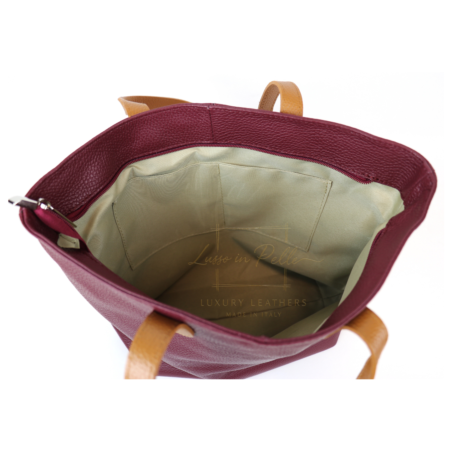 The Essential Tote (Handmade Italian Leather Shoulder Bag Tan Handle)
