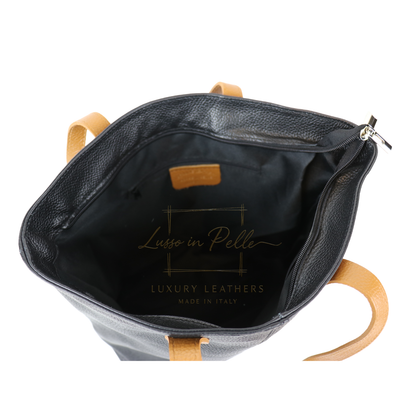 The Essential Tote (Handmade Italian Leather Shoulder Bag Tan Handle)