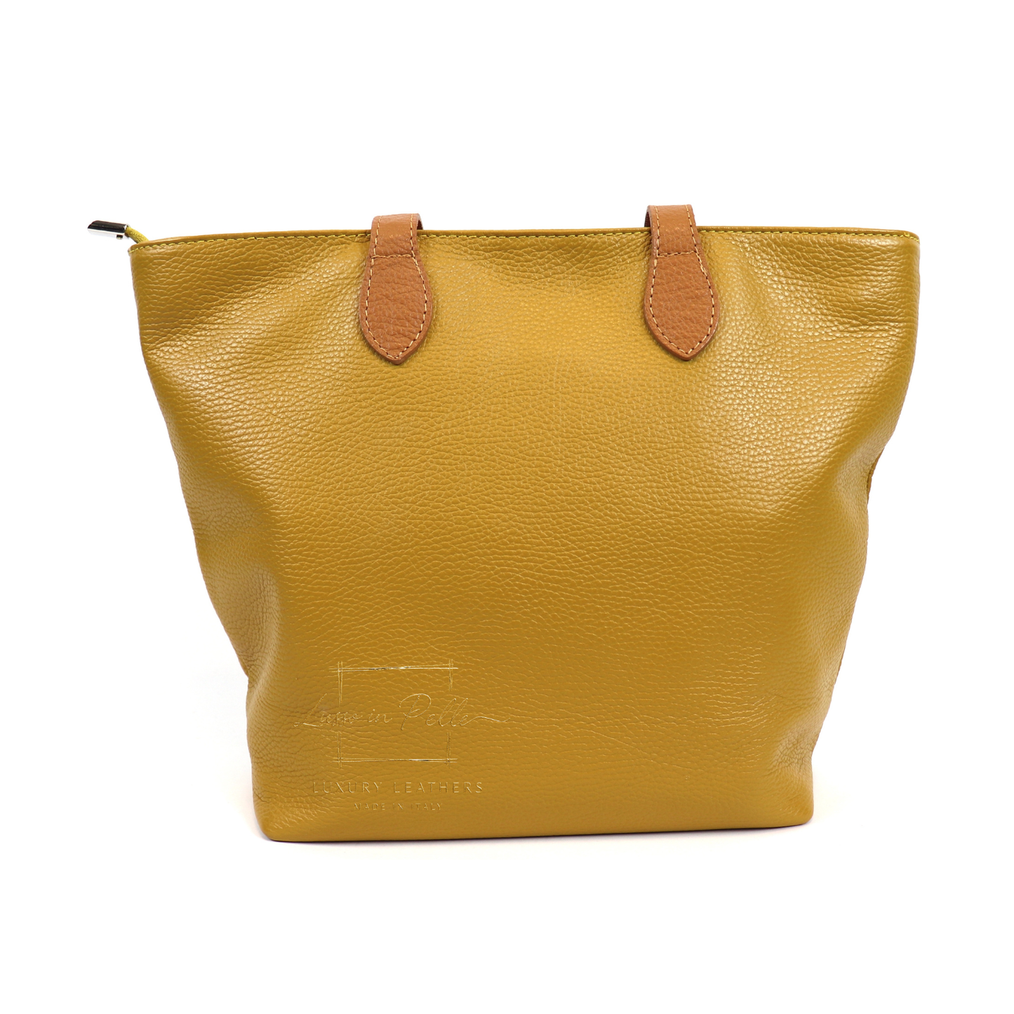 The Essential Tote (Handmade Italian Leather Shoulder Bag Tan Handle)