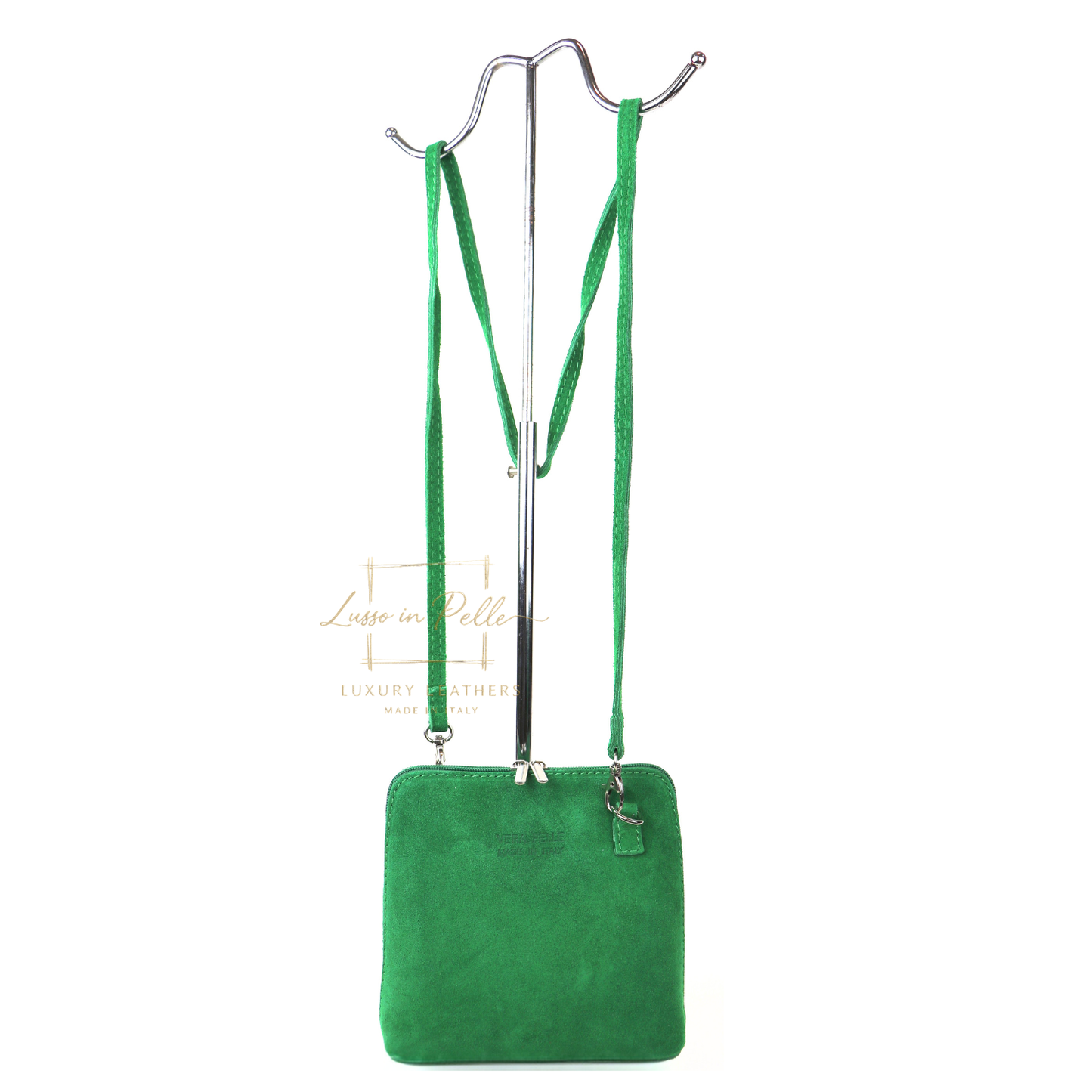 Ella Small Square Suede Crossbody Bag with Detachable Straps