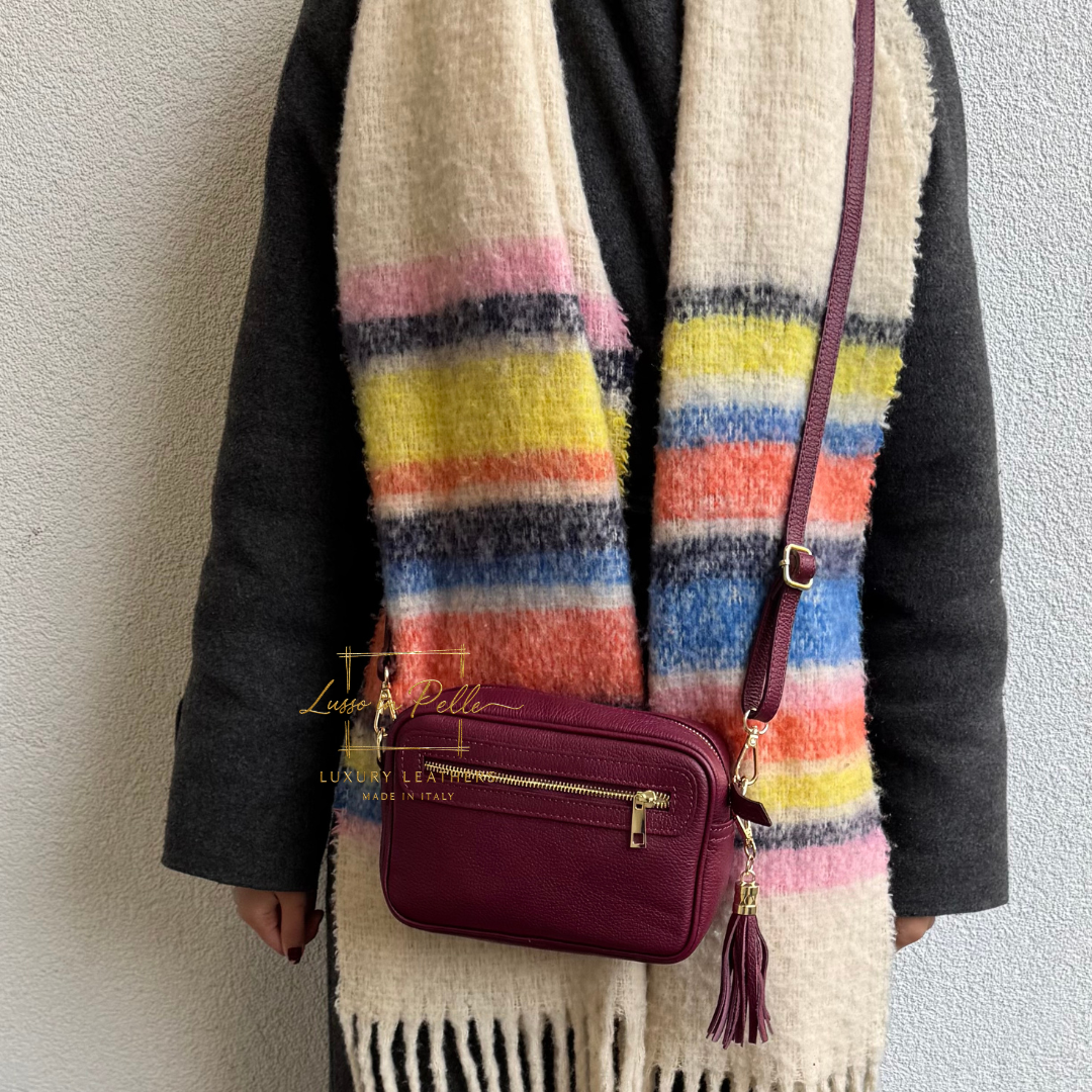 Bella Genuine Italian Pebbled Leather Box Bag