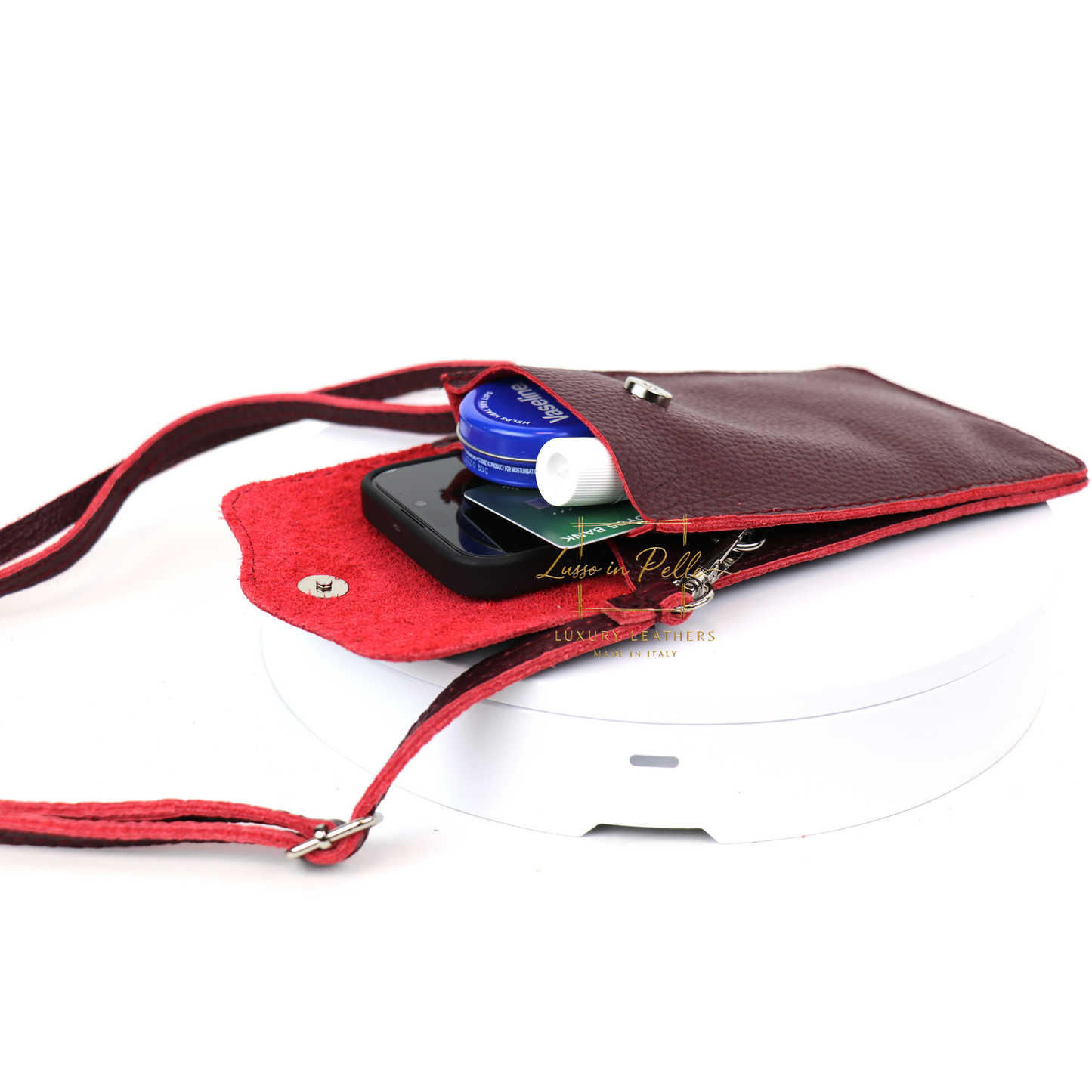 Minimalist Genuine Leather Crossbody Phone Bag