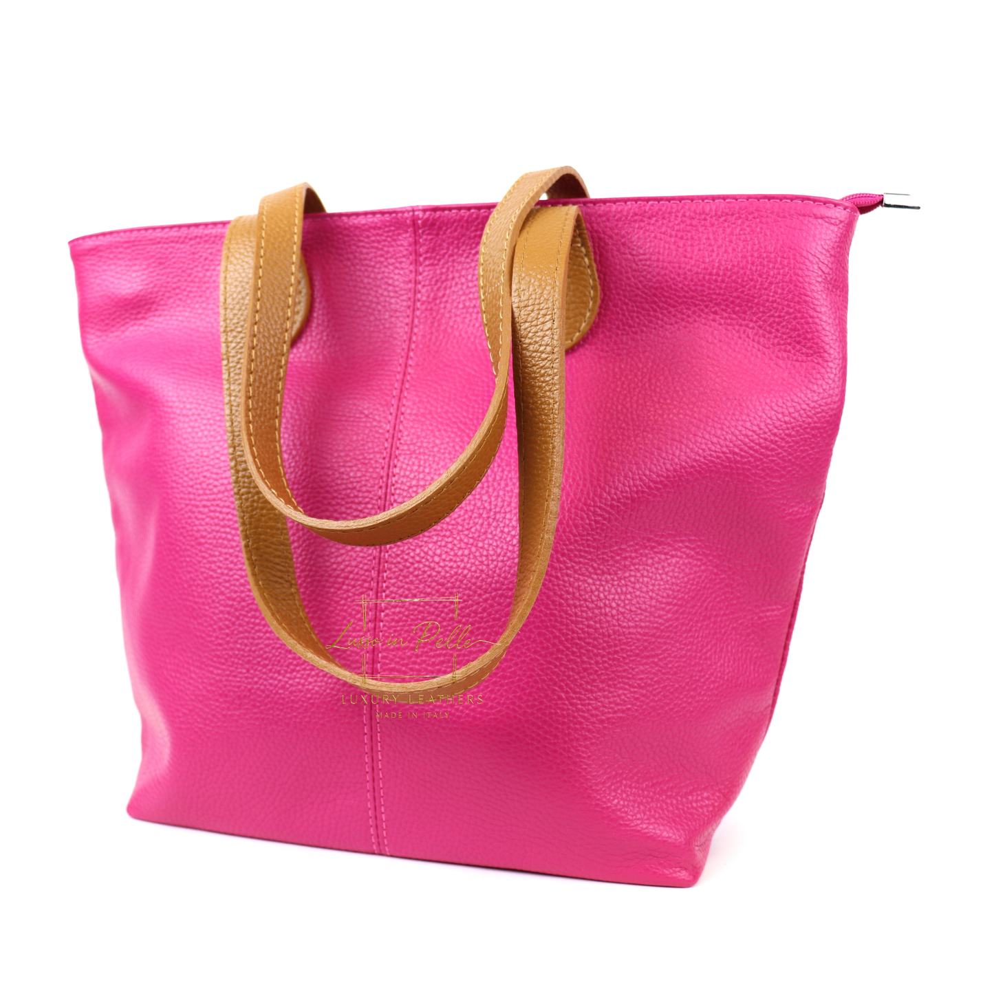 The Essential Tote (Handmade Italian Leather Shoulder Bag Tan Handle)