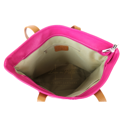 The Essential Tote (Handmade Italian Leather Shoulder Bag Tan Handle)