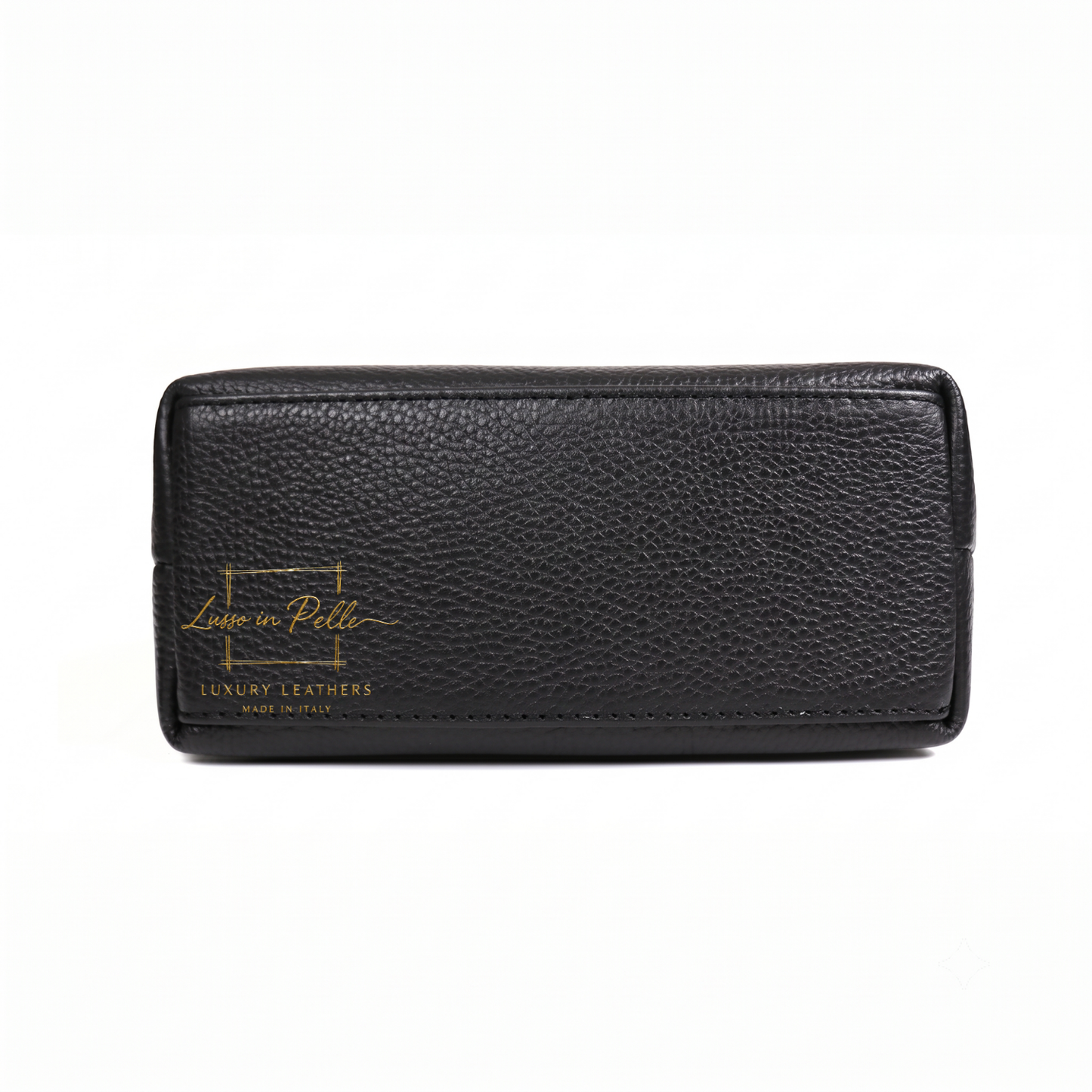 Italian Genuine Leather Mini Grab Bag with Detachable Crossbody Strap