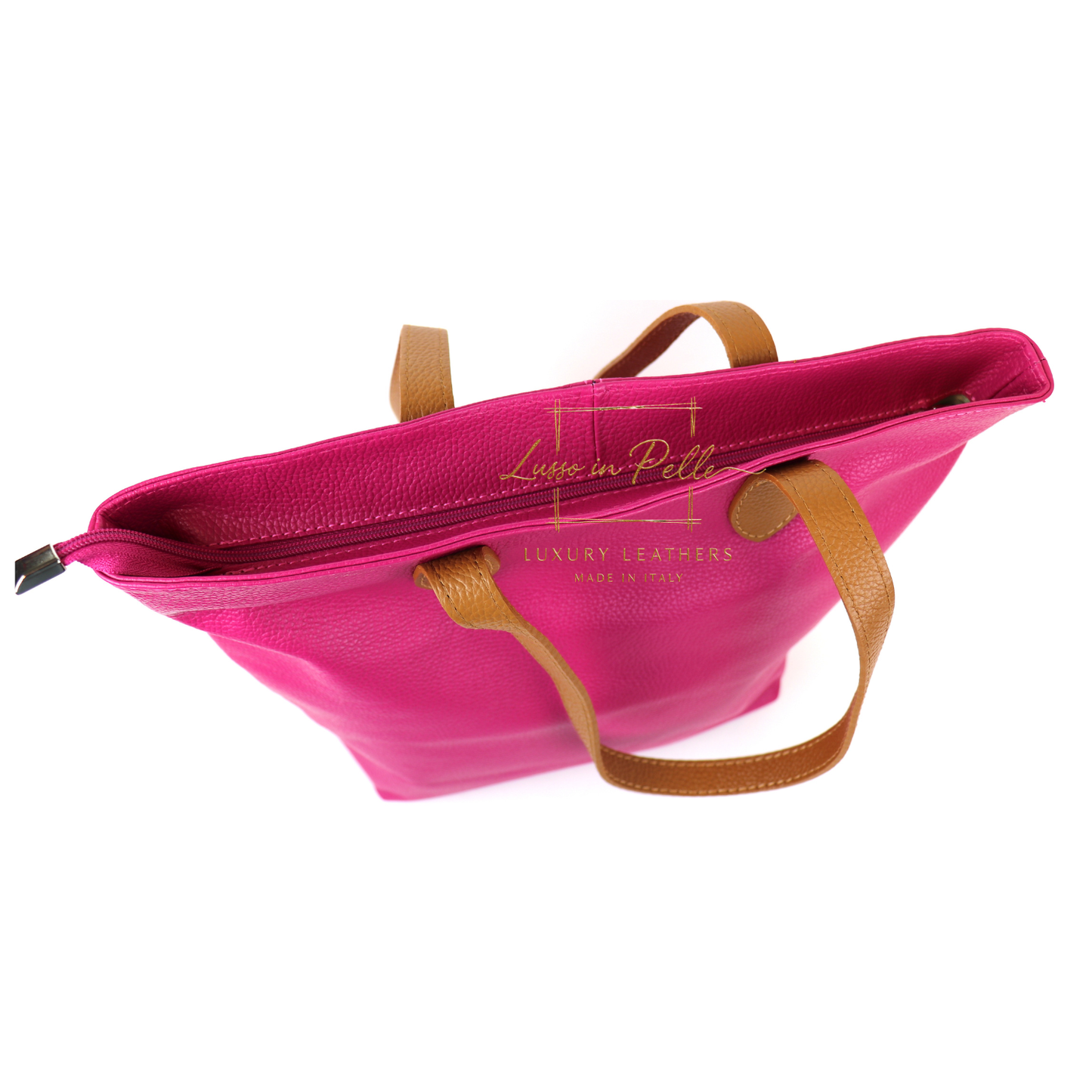 The Essential Tote (Handmade Italian Leather Shoulder Bag Tan Handle)