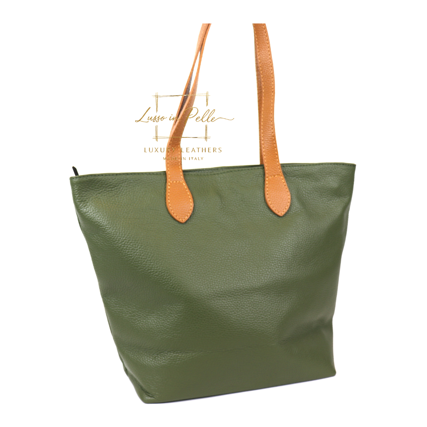 The Essential Tote (Handmade Italian Leather Shoulder Bag Tan Handle)