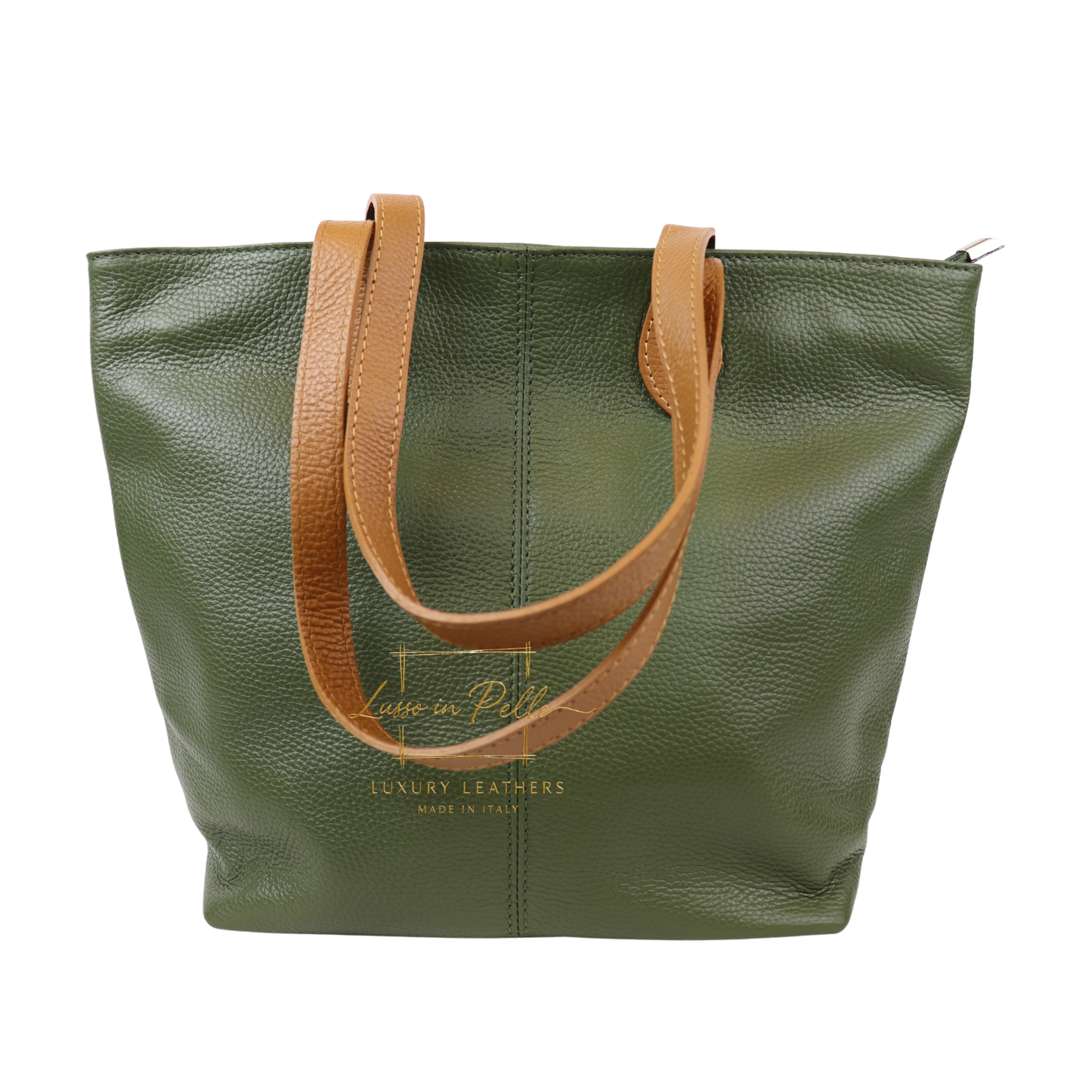 The Essential Tote (Handmade Italian Leather Shoulder Bag Tan Handle)