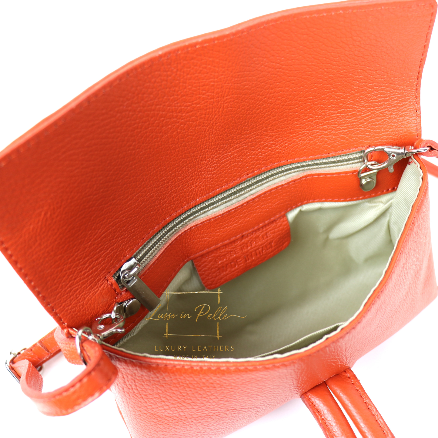 Rose Italian Leather Versatile Leather Bag - Wrist Bag - Clutch Bag