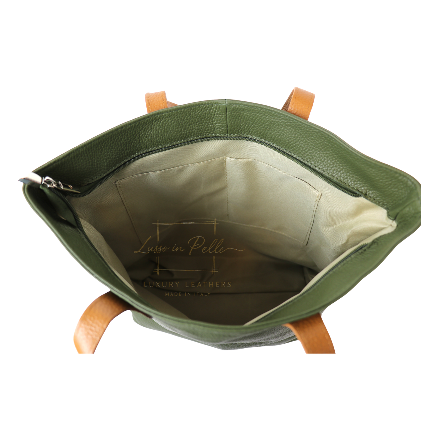 The Essential Tote (Handmade Italian Leather Shoulder Bag Tan Handle)
