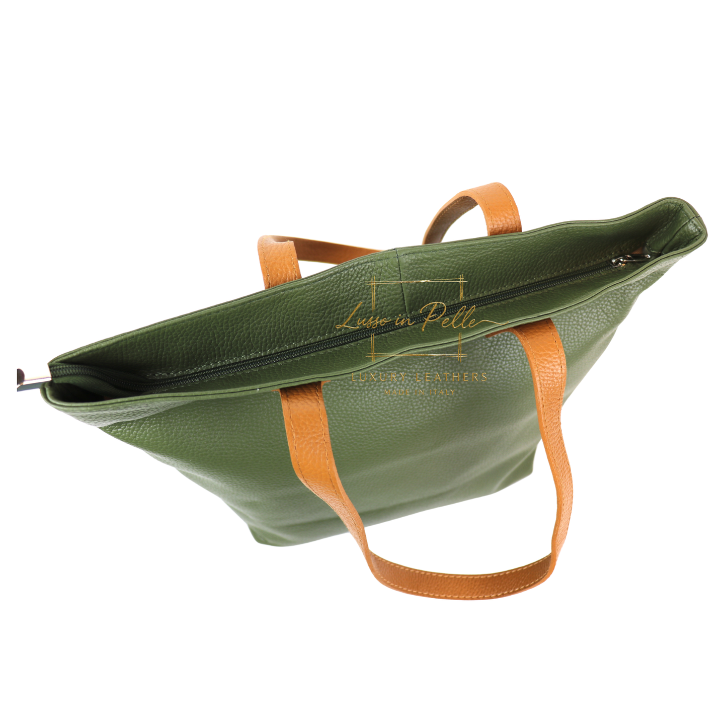The Essential Tote (Handmade Italian Leather Shoulder Bag Tan Handle)