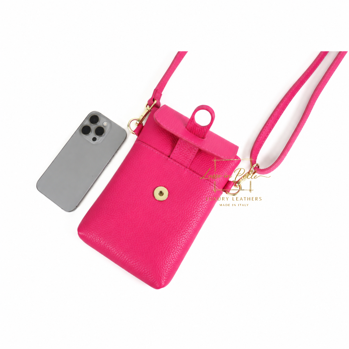 Genuine Leather Compact Phone Crossbody Bag